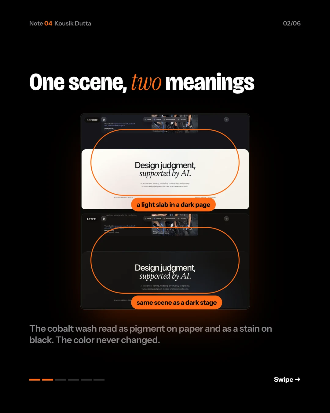 One scene, two meanings, marked up