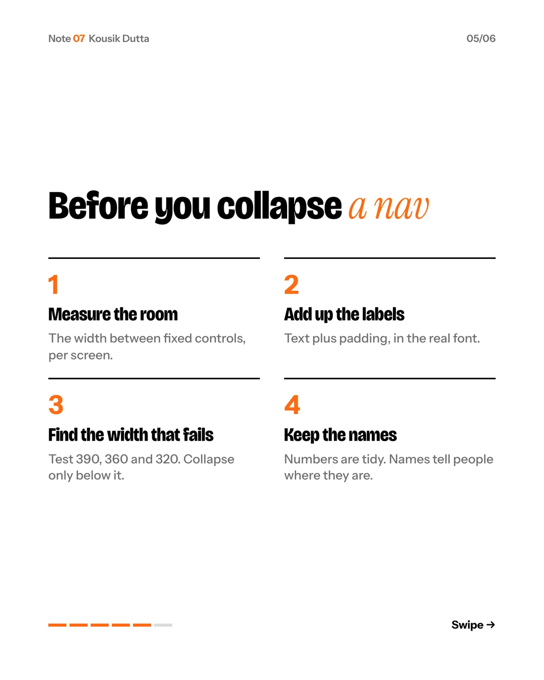 Before you collapse a nav