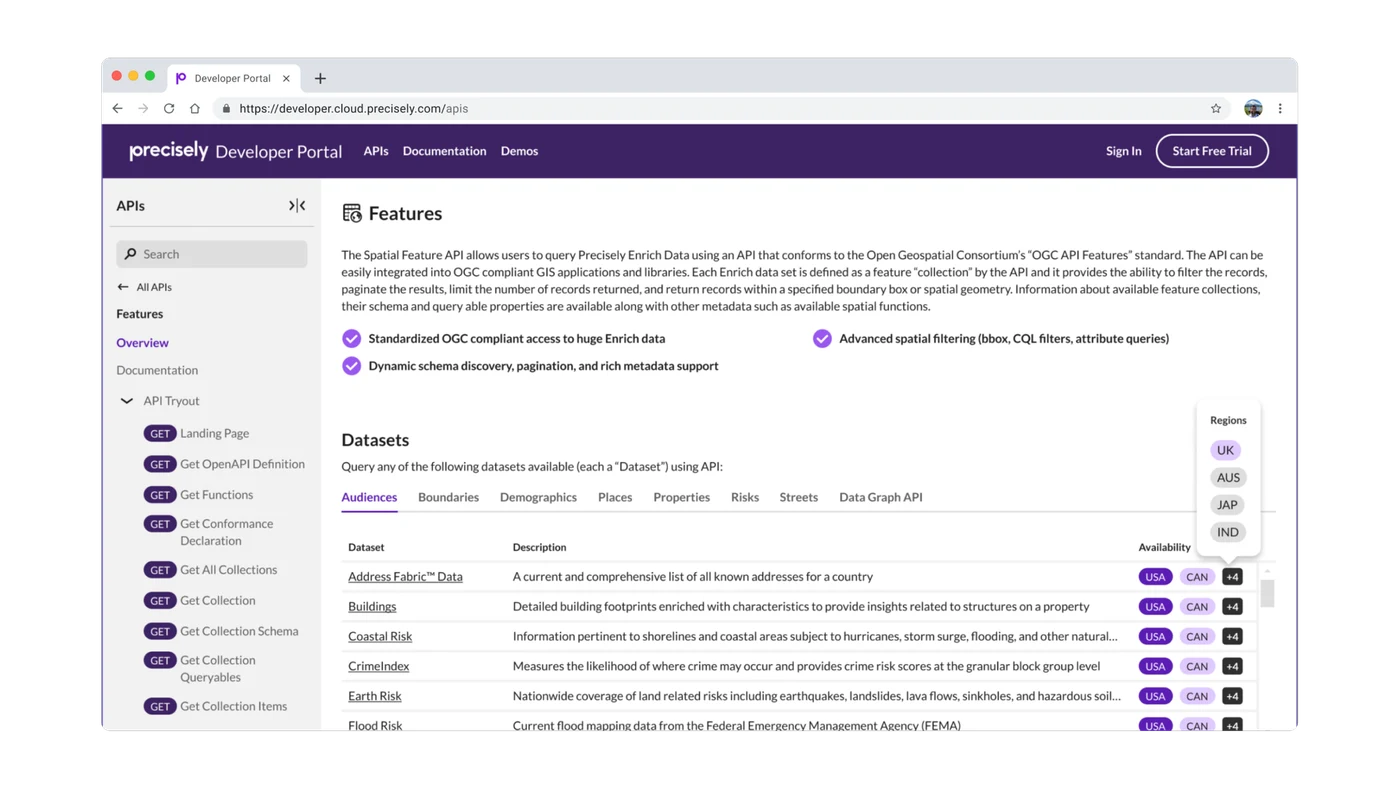 Precisely Developer Portal