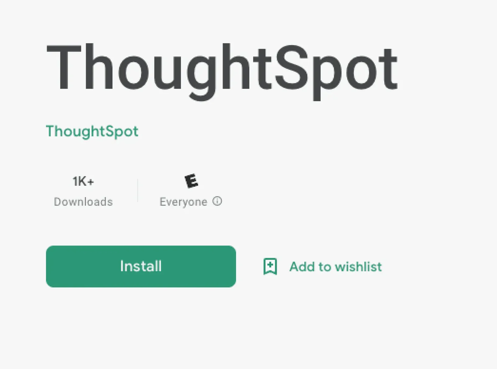 Earlier Google Play listing showing more than 1,000 downloads